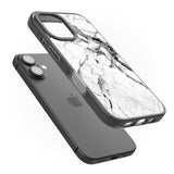 iPhone 16 Pro Max Black & White Stormy Marble Black Impact Phone Case