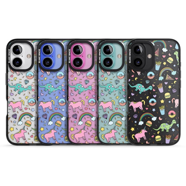 iPhone 16 Pro Max Cute Pattern Black Impact Phone Case