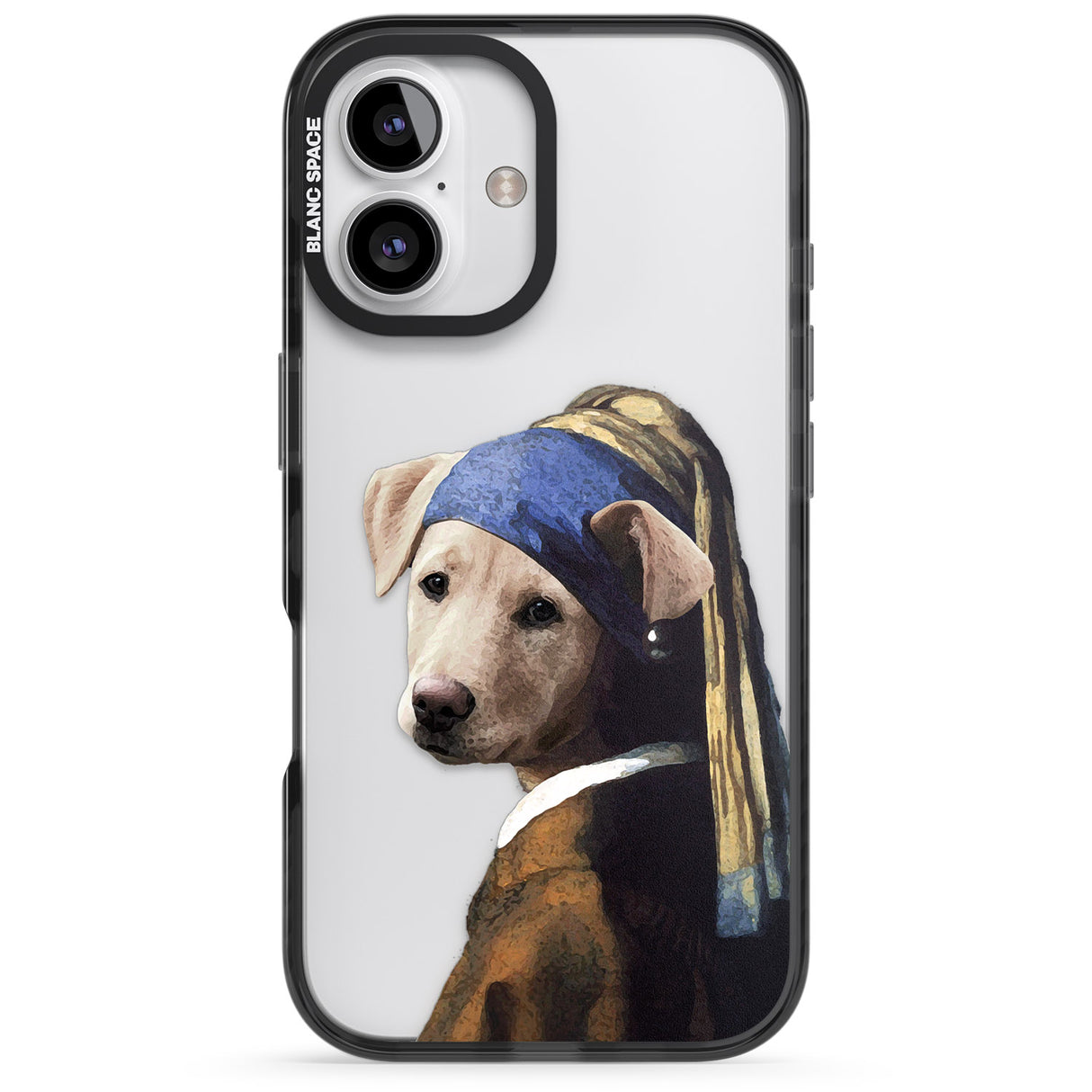 iPhone 16 Pro Max Doggo with a Pearl Earring Black Impact Phone Case