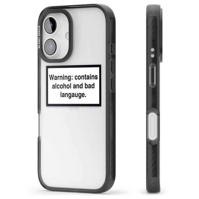 iPhone 16 Pro Max Warning: Contains Alcohol & Bad Language Black Impact Phone Case