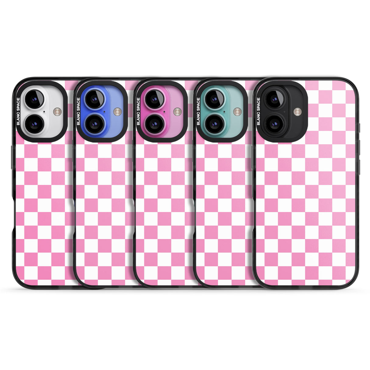 iPhone 16 Pro Max Pink Checkered Black Impact Phone Case