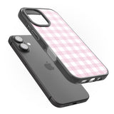 iPhone 16 Pro Max Pink Gingham Pattern Black Impact Phone Case