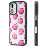 Pink Pumpkins Black Impact Phone Case for iPhone 16, iPhone 16 Plus