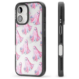 Pink Ghosts Black Impact Phone Case for iPhone 16, iPhone 16 Plus