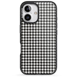 iPhone 16 Pro Max Chic Houndstooth Check Black Impact Phone Case