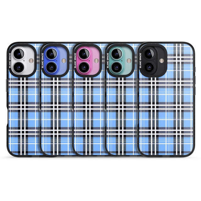 iPhone 16 Pro Max Blue Plaid Black Impact Phone Case