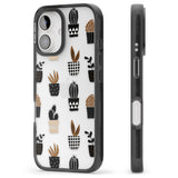 iPhone 16 Pro Max Large Mixed Plants Pattern - Clear Black Impact Phone Case