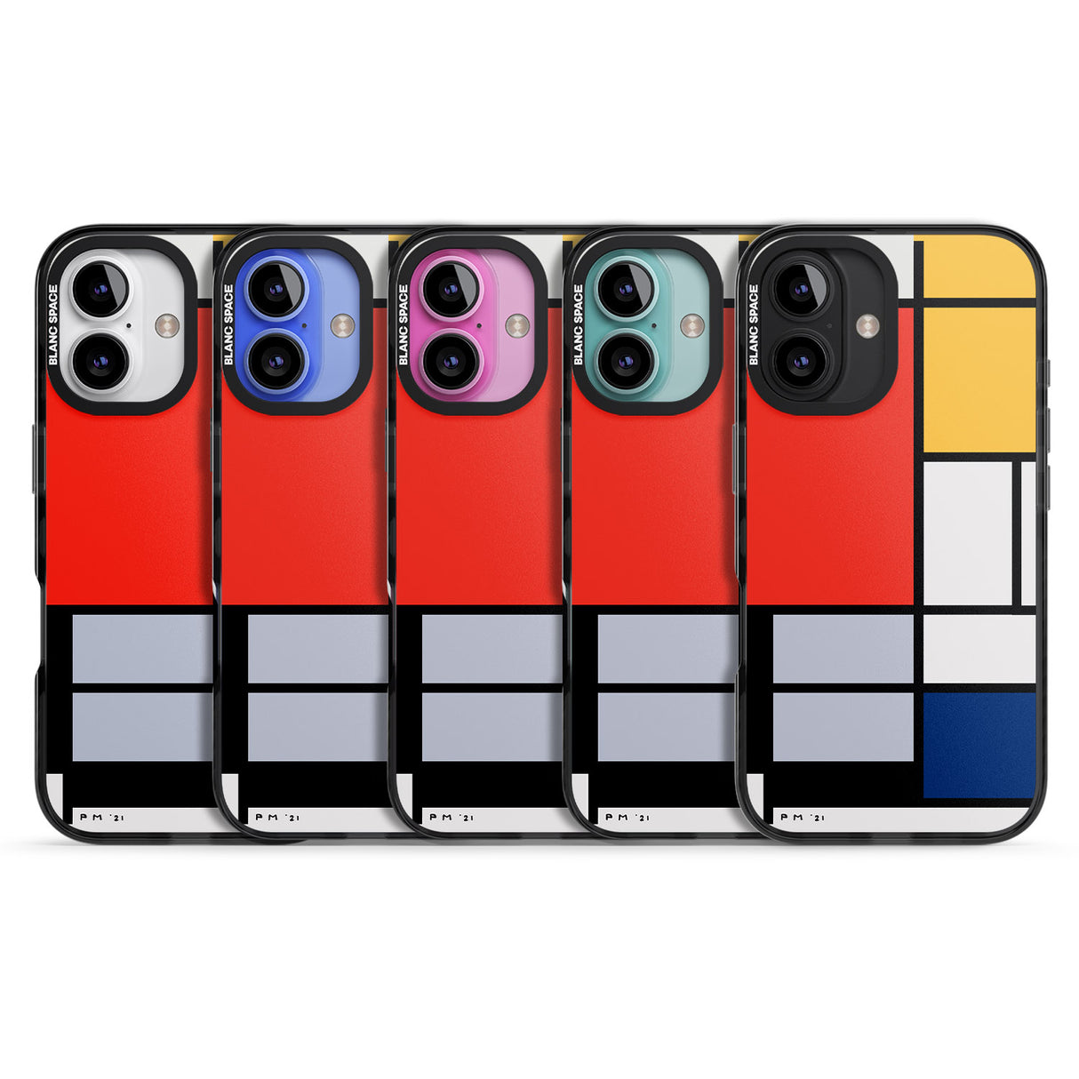 iPhone 16 Pro Max Piet Mondrian's Composition Black Impact Phone Case