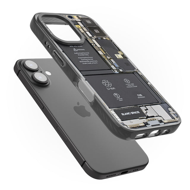 iPhone 16 Pro Max Circuit Board Black Impact Phone Case