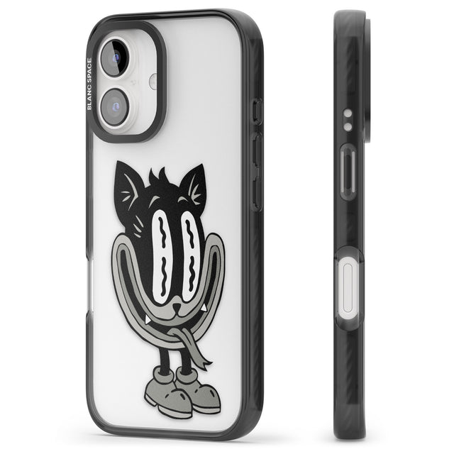 iPhone 16 Pro Max Faded Feline Black Impact Phone Case