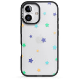 iPhone 16 Pro Max Pastel Stars Pattern Black Impact Phone Case