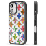 iPhone 16 Pro Max Multi Colour Stars Pattern Black Impact Phone Case