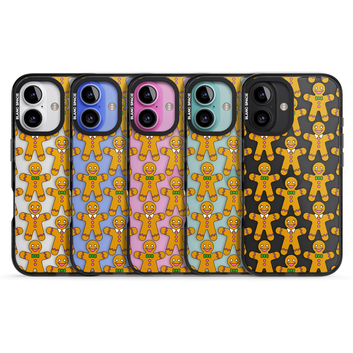 iPhone 16 Pro Max Gingerbread Cookie Pattern Black Impact Phone Case