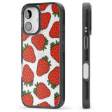 iPhone 16 Pro Max Strawberry Pattern Black Impact Phone Case