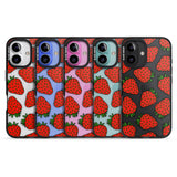 iPhone 16 Pro Max Strawberry Pattern Black Impact Phone Case