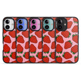 iPhone 16 Pro Max Strawberry Pattern (Pink) Black Impact Phone Case