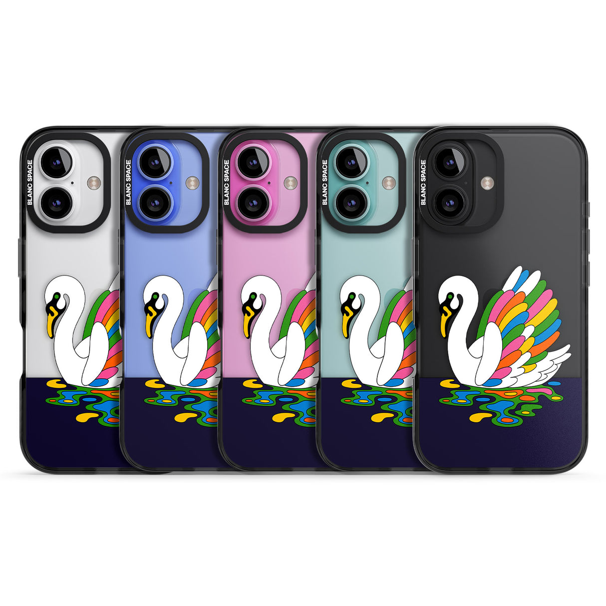 iPhone 16 Pro Max Serene Swan Black Impact Phone Case