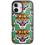 iPhone 16 Pro Max Fierce Jungle Tigers (Green) Black Impact Phone Case