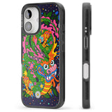 iPhone 16 Pro Max Psychedelic Jungle Dragon (Purple) Black Impact Phone Case