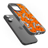 iPhone 16 Pro Max Colourful Crane Pattern (Orange) Black Impact Phone Case