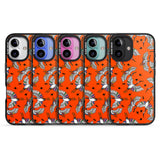 iPhone 16 Pro Max Colourful Crane Pattern (Orange) Black Impact Phone Case