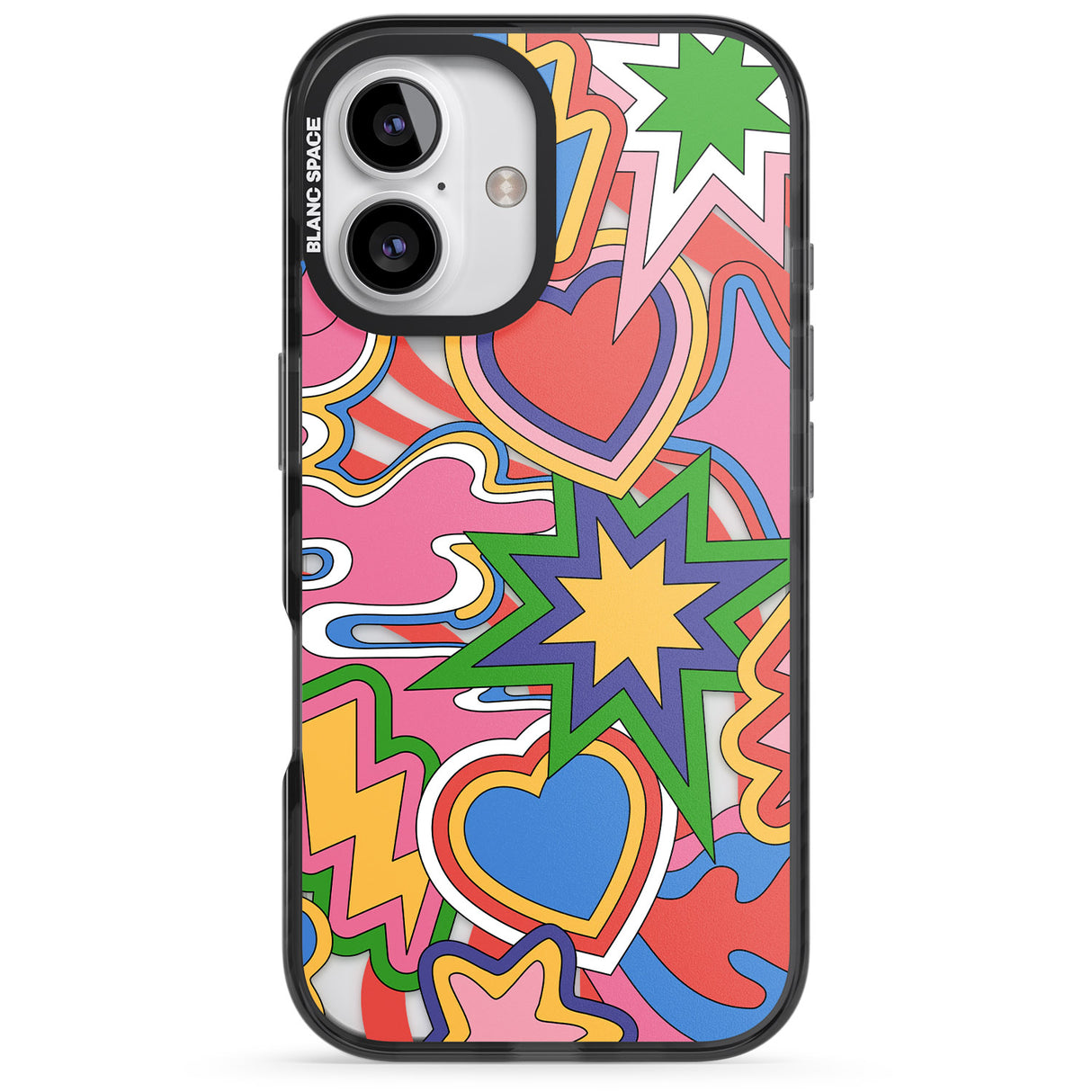 iPhone 16 Pro Max Psychedelic Pop Art Explosion Black Impact Phone Case