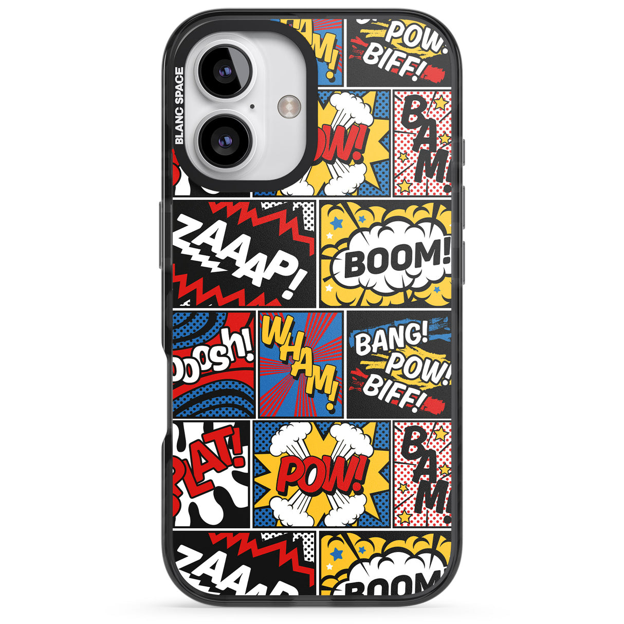 iPhone 16 Pro Max Onomatopoeia Black Impact Phone Case