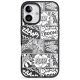 iPhone 16 Pro Max Onomatopoeia (Black & White) Black Impact Phone Case