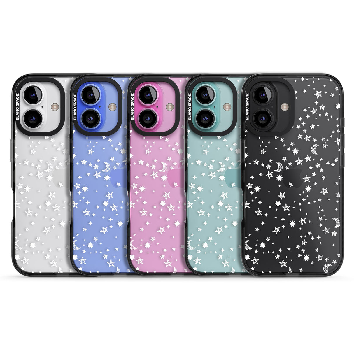 iPhone 16 Pro Max White Cosmic Galaxy Pattern Black Impact Phone Case