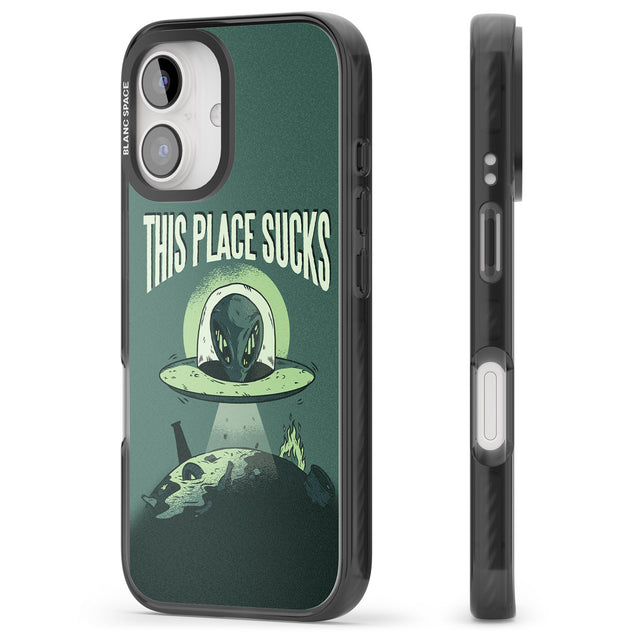 iPhone 16 Pro Max EARTH SUCKS Black Impact Phone Case