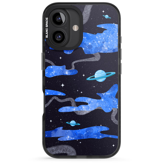 iPhone 16 Pro Max Blue Galaxy Black Impact Phone Case