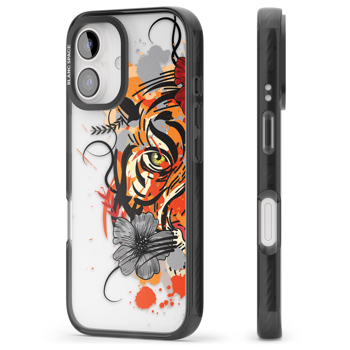 iPhone 16 Pro Max Sugar Skull Tiger Black Impact Phone Case