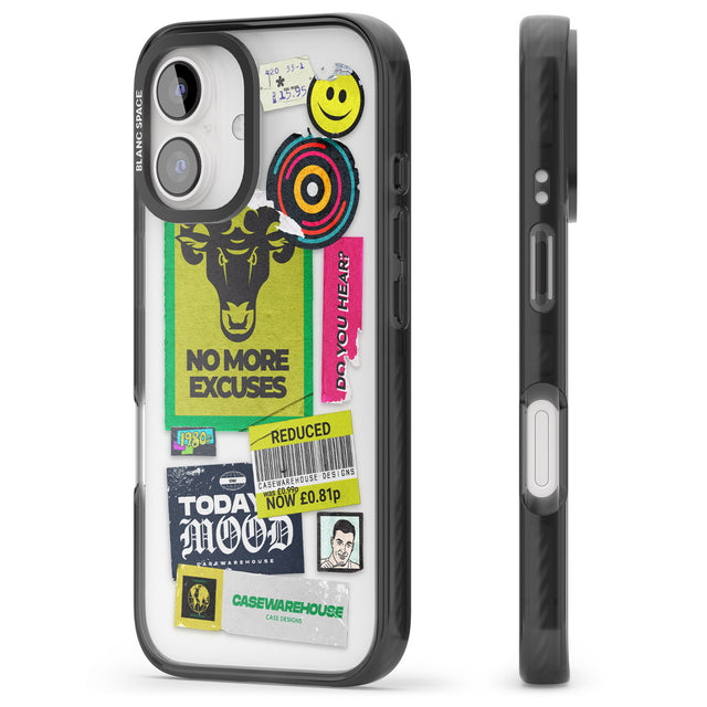 iPhone 16 Pro Max No More Excuses Sticker Mix Black Impact Phone Case