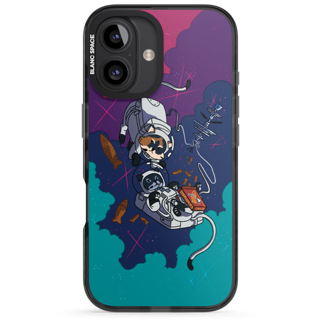 iPhone 16 Pro Max Cats In Space Black Impact Phone Case