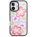 iPhone 16 Pro Max Funky Flowers Black Impact Phone Case