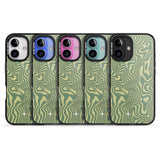 iPhone 16 Pro Max Green Abstract Wave Black Impact Phone Case + Magsafe