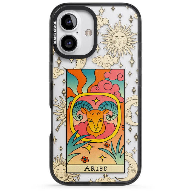 iPhone 16 Pro Max Celestial Zodiac - Aries Black Impact Phone Case + Magsafe