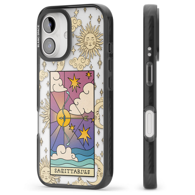 iPhone 16 Pro Max Celestial Zodiac - Sagittarius Black Impact Phone Case + Magsafe