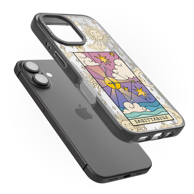 iPhone 16 Pro Max Celestial Zodiac - Sagittarius Black Impact Phone Case + Magsafe