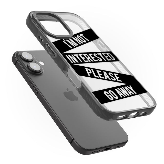 iPhone 16 Pro Max Black Stripes I'm Not Interested Black Impact Phone Case