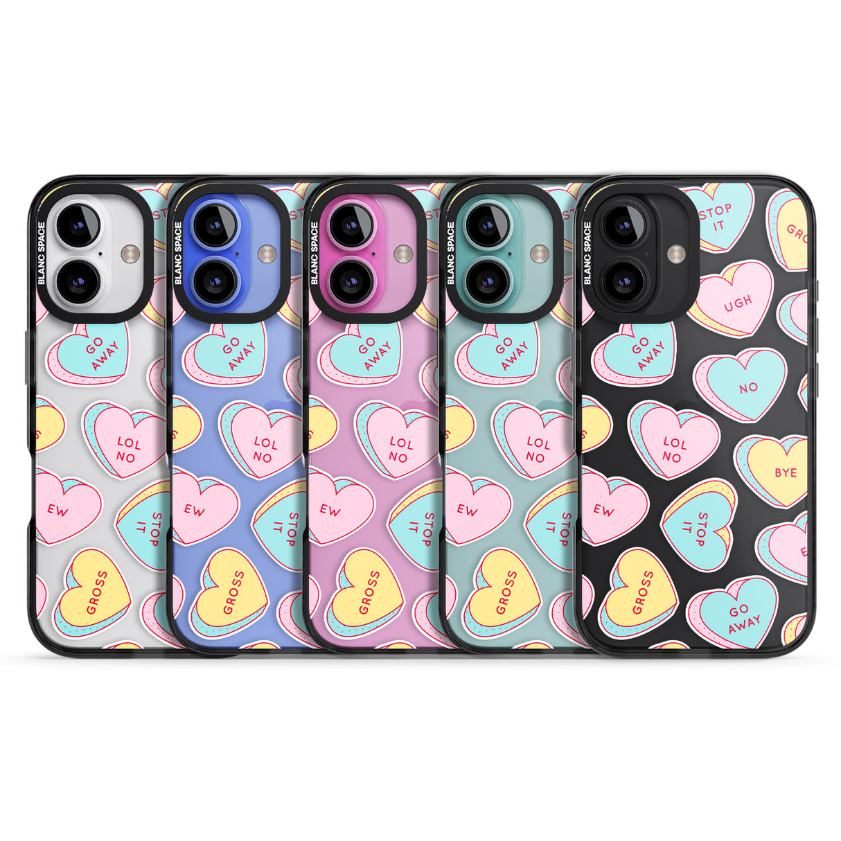 iPhone 16 Pro Max Sarcastic Love Hearts Black Impact Phone Case