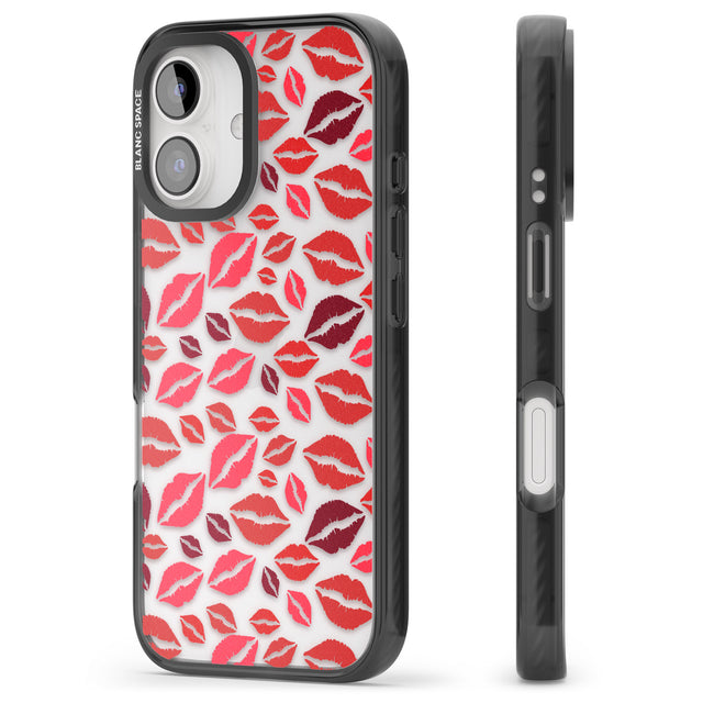 iPhone 16 Pro Max Lips Pattern Black Impact Phone Case