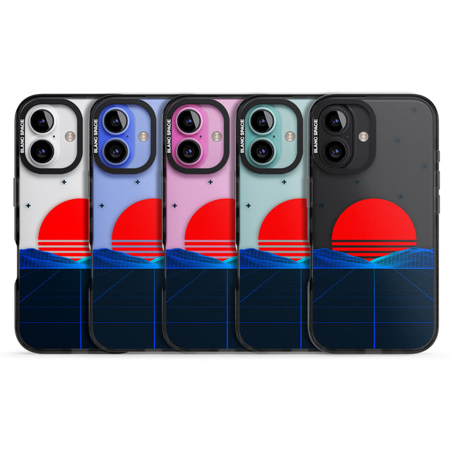 iPhone 16 Pro Max Japanese Sunset Vaporwave Black Impact Phone Case