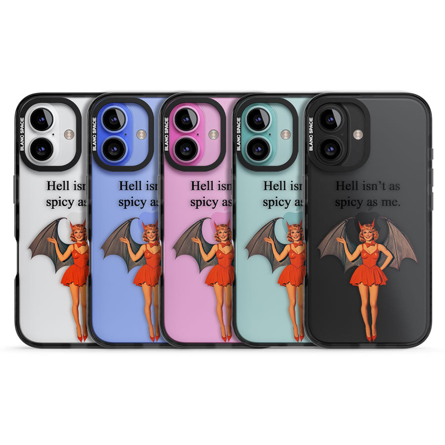 Hell Isn't As Spicy As Me Black Impact Phone Case for iPhone 16, iPhone 16 Plus