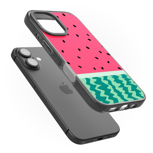 iPhone 16 Pro Max Full Watermelon Print Black Impact Phone Case