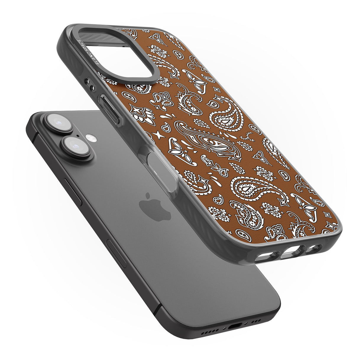 iPhone 16 Pro Max Brown Bandana Black Impact Phone Case