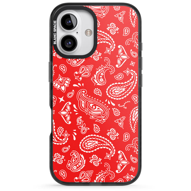 iPhone 16 Pro Max Red Bandana Black Impact Phone Case