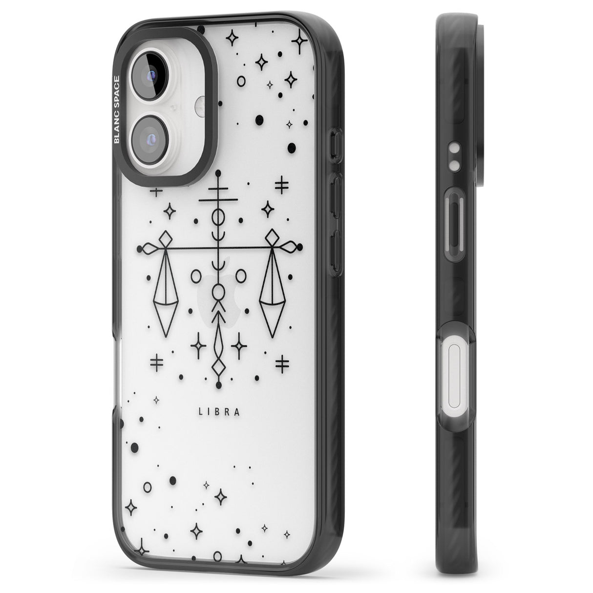 iPhone 16 Pro Max Libra Emblem - Transparent Design Black Impact Phone Case