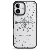 iPhone 16 Pro Max Sagittarius Emblem - Transparent Design Black Impact Phone Case