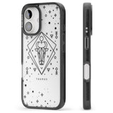 iPhone 16 Pro Max Taurus Emblem - Transparent Design Black Impact Phone Case